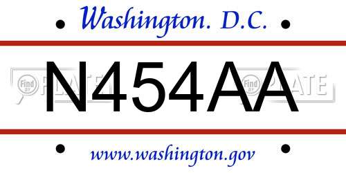 N454AA District Of Columbia License Plate