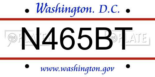 N465BT District Of Columbia License Plate
