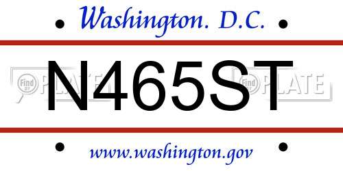 N465ST District Of Columbia License Plate