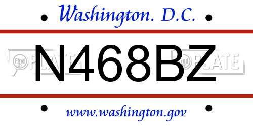 N468BZ District Of Columbia License Plate