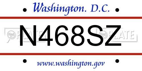 N468SZ District Of Columbia License Plate