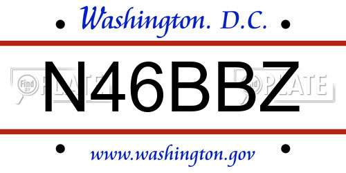 N46BBZ District Of Columbia License Plate