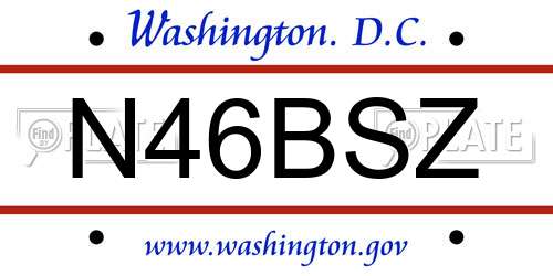 N46BSZ District Of Columbia License Plate