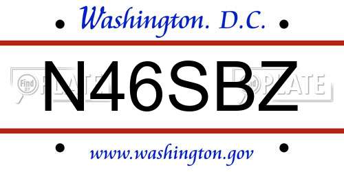 N46SBZ District Of Columbia License Plate