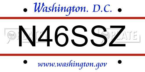N46SSZ District Of Columbia License Plate