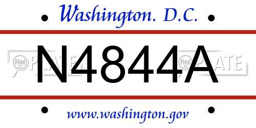 N4844A District Of Columbia License Plate
