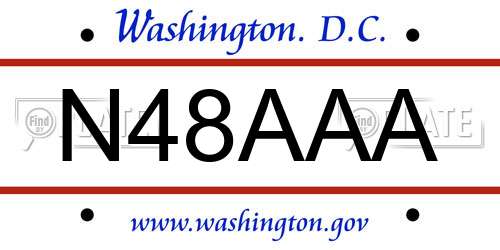 N48AAA District Of Columbia License Plate