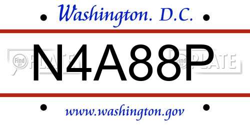 N4A88P District Of Columbia License Plate