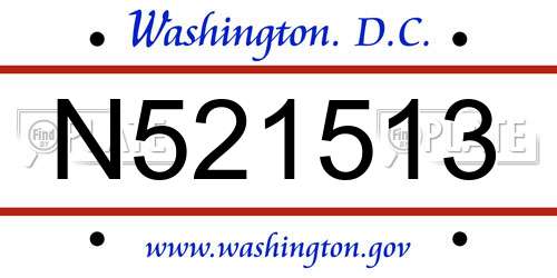 N521513 District Of Columbia License Plate