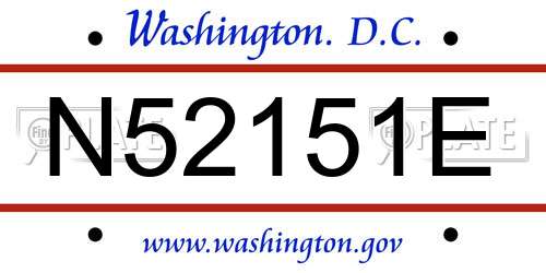 N52151E District Of Columbia License Plate