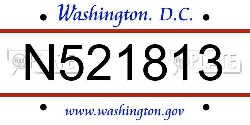 N521813 District Of Columbia License Plate