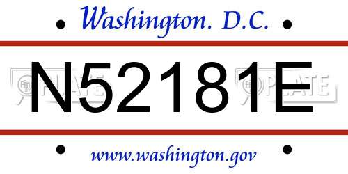 N52181E District Of Columbia License Plate