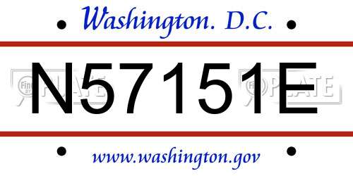 N57151E District Of Columbia License Plate