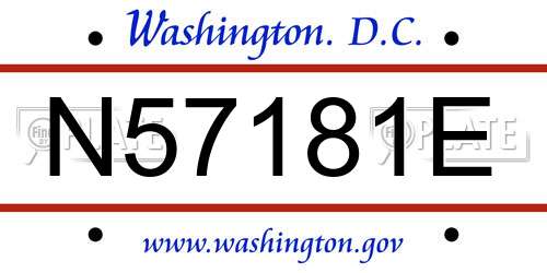 N57181E District Of Columbia License Plate