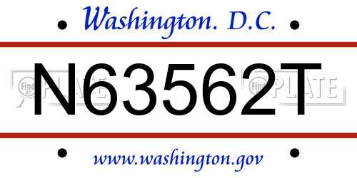 N63562T District Of Columbia License Plate