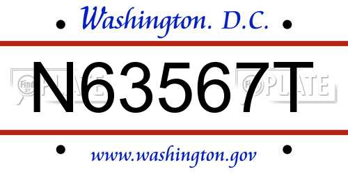 N63567T District Of Columbia License Plate