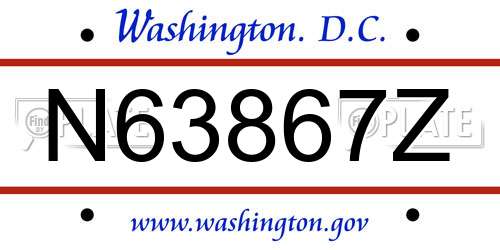 N63867Z District Of Columbia License Plate