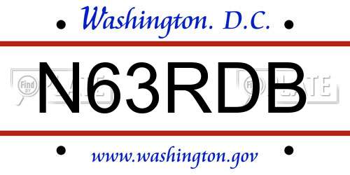 N63RDB District Of Columbia License Plate