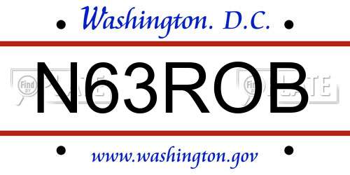 N63ROB District Of Columbia License Plate