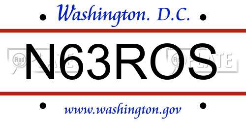 N63ROS District Of Columbia License Plate