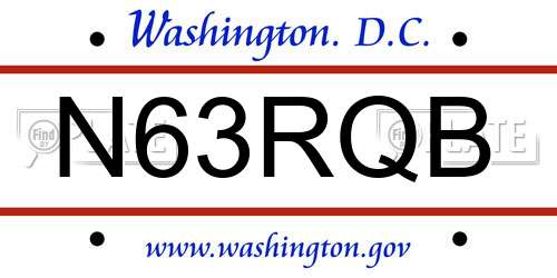 N63RQB District Of Columbia License Plate