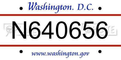 N640656 District Of Columbia License Plate