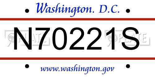 N70221S District Of Columbia License Plate