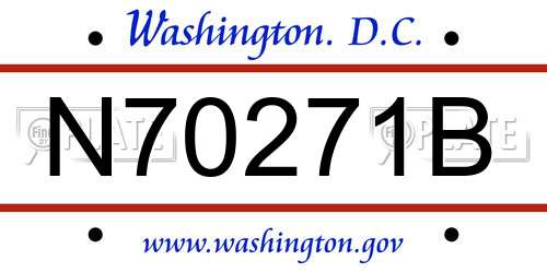 N70271B District Of Columbia License Plate