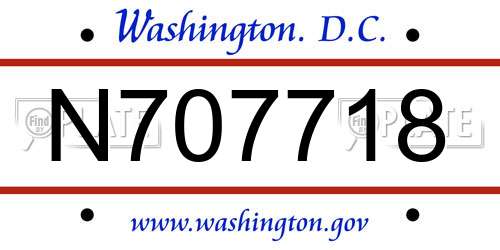 N707718 District Of Columbia License Plate