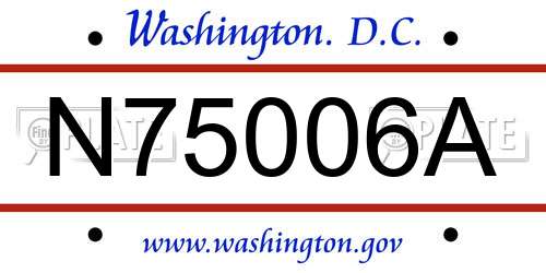 N75006A District Of Columbia License Plate