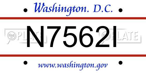 N7562I District Of Columbia License Plate