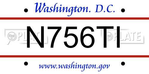 N756TI District Of Columbia License Plate