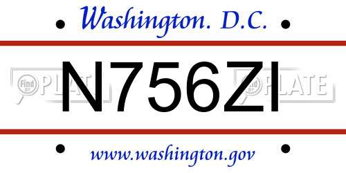 N756ZI District Of Columbia License Plate