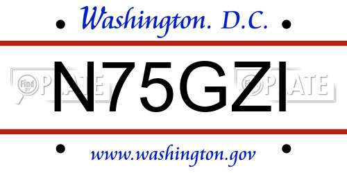 N75GZI District Of Columbia License Plate