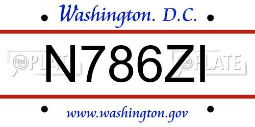 N786ZI District Of Columbia License Plate