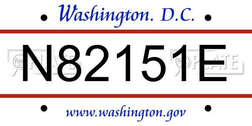 N82151E District Of Columbia License Plate