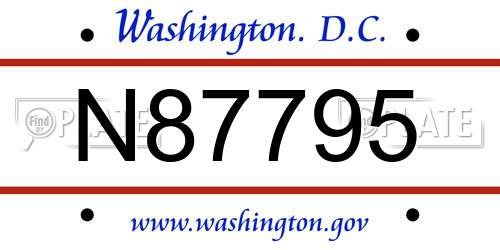 N87795 District Of Columbia License Plate