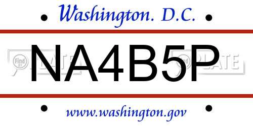 NA4B5P District Of Columbia License Plate