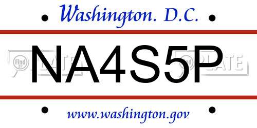 NA4S5P District Of Columbia License Plate