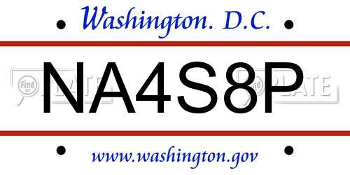 NA4S8P District Of Columbia License Plate
