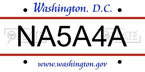 NA5A4A District Of Columbia License Plate