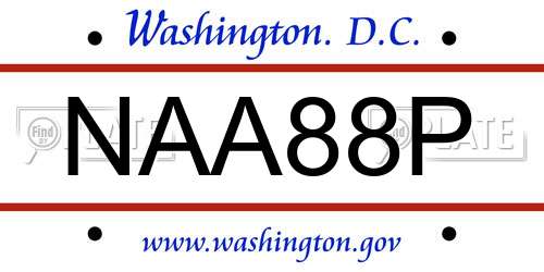NAA88P District Of Columbia License Plate