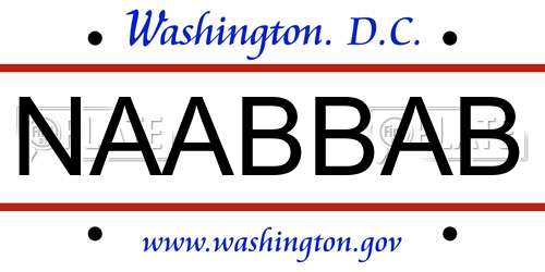 NAABBAB District Of Columbia License Plate