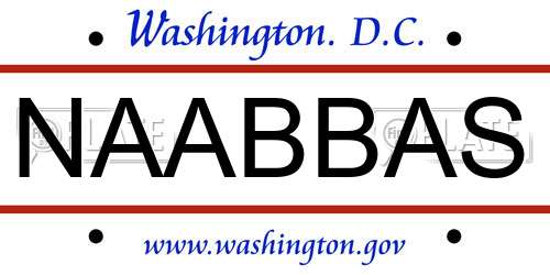 NAABBAS District Of Columbia License Plate