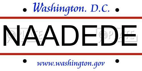 NAADEDE District Of Columbia License Plate