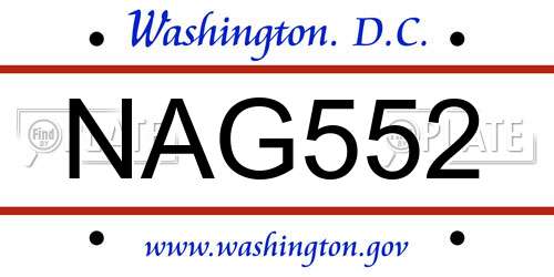 NAG552 District Of Columbia License Plate