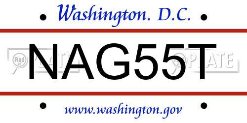 NAG55T District Of Columbia License Plate