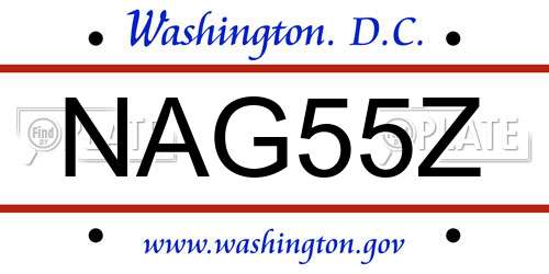 NAG55Z District Of Columbia License Plate