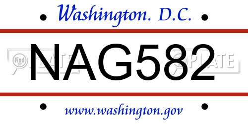 NAG582 District Of Columbia License Plate