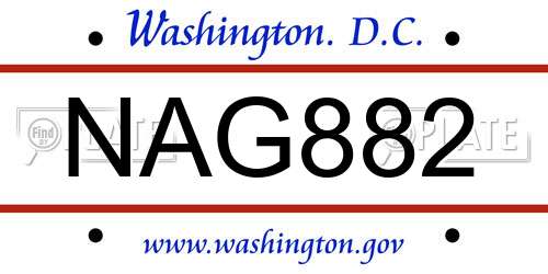 NAG882 District Of Columbia License Plate